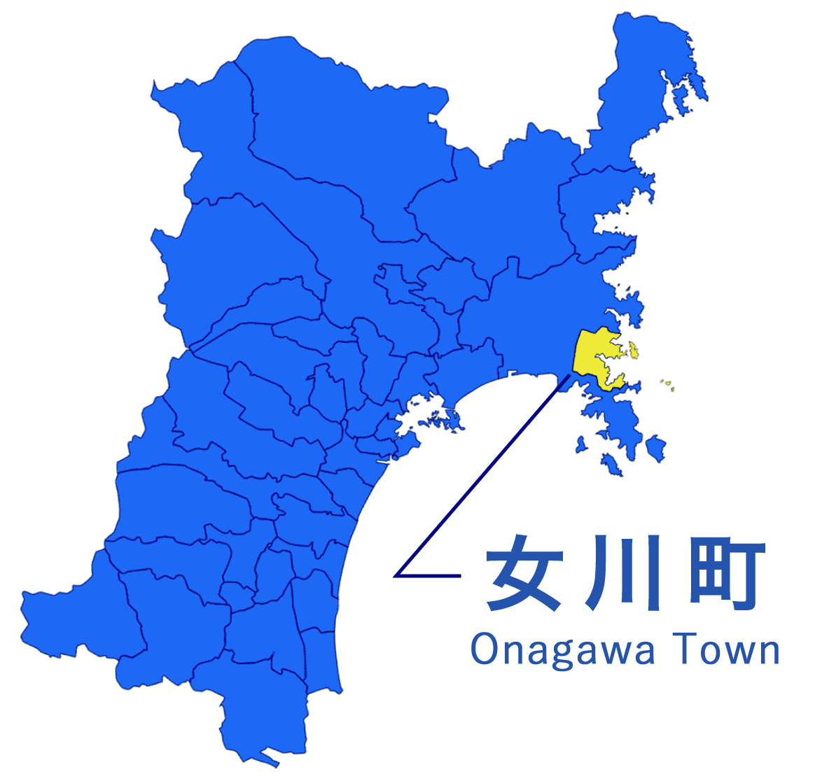 女川町の位置図